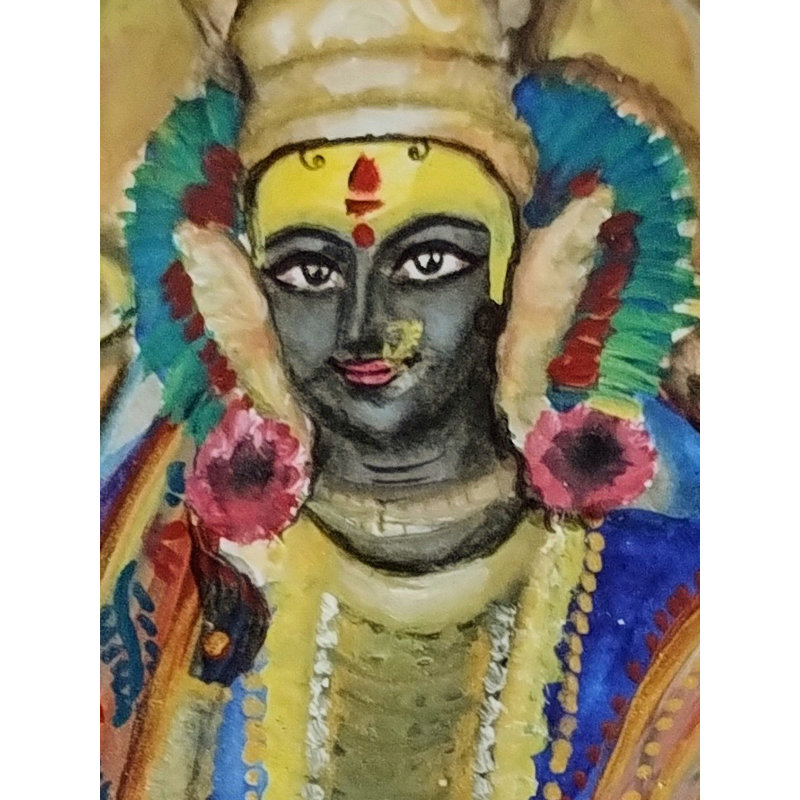 Déesse Mahalakshmi, Kolhapur | Acrylique sur papier | Peinture d'Ankit Bagde