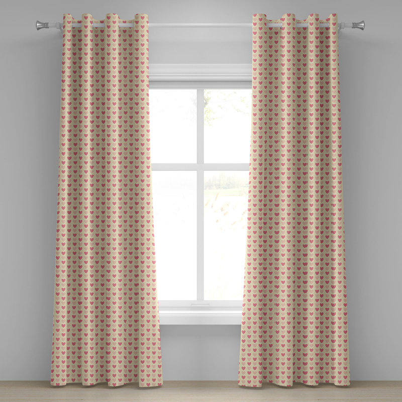 Rideau à œillets 2 panneaux Latitude Run®, 50 po x 120 po, jaune pâle / rose pâle, L 50 po x L 120 po