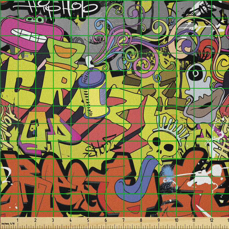 Dayanni Graffiti Hip Hop Skull Underground Multi-Purpose Fabric