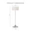 Lampe sur pied en métal argenté ivoire / crème 61 po Thomas