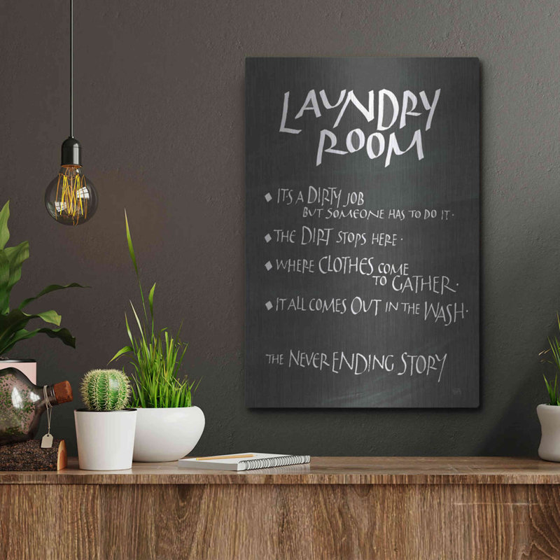 Art de luxe en métal «Laundry Room Sayings» par Chris Paschke, 16 po x 24 po, H 16 po x l 12 po