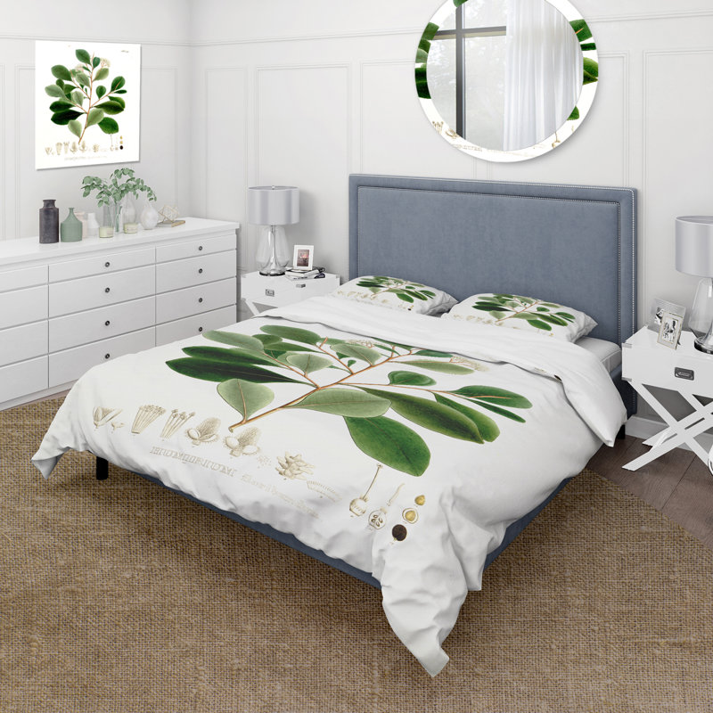 Vintage Botanicals IV - Ensemble de housse de couette traditionnel - Microfibre de polyester
