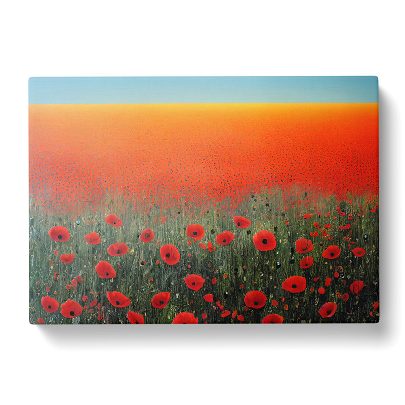 Spellbinding Poppy Field Flowers - Wrapped Canvas, 35cm H x 50cm W x 3cm D