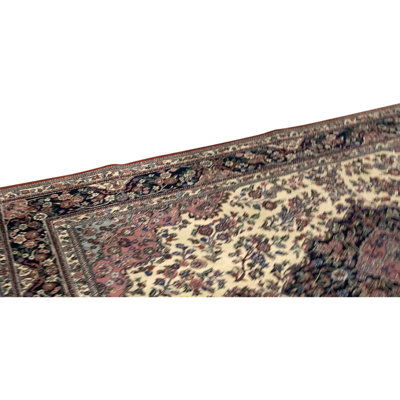Tapis gris / bleu / beige noué à la main de haute qualité