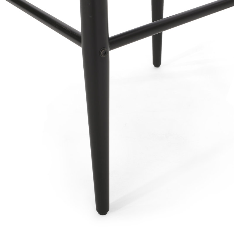 Barstools Set Of 2 (No Including  Table), Charcoal Seat/ Black Frame