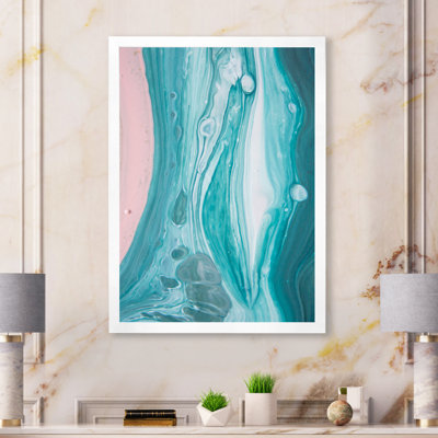 Marbre luxueux turquoise fluide Art III - décoration murale moderne sur toile