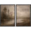 «Warm Misty Riverbank with Trees in Soft Neutral Tones», reproduction d'art sur toile encadrée dans la chambre principale-2040782676-2040782639-2040782638