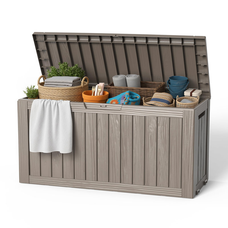 85 Gallon Outdoor Storage Box, Gray