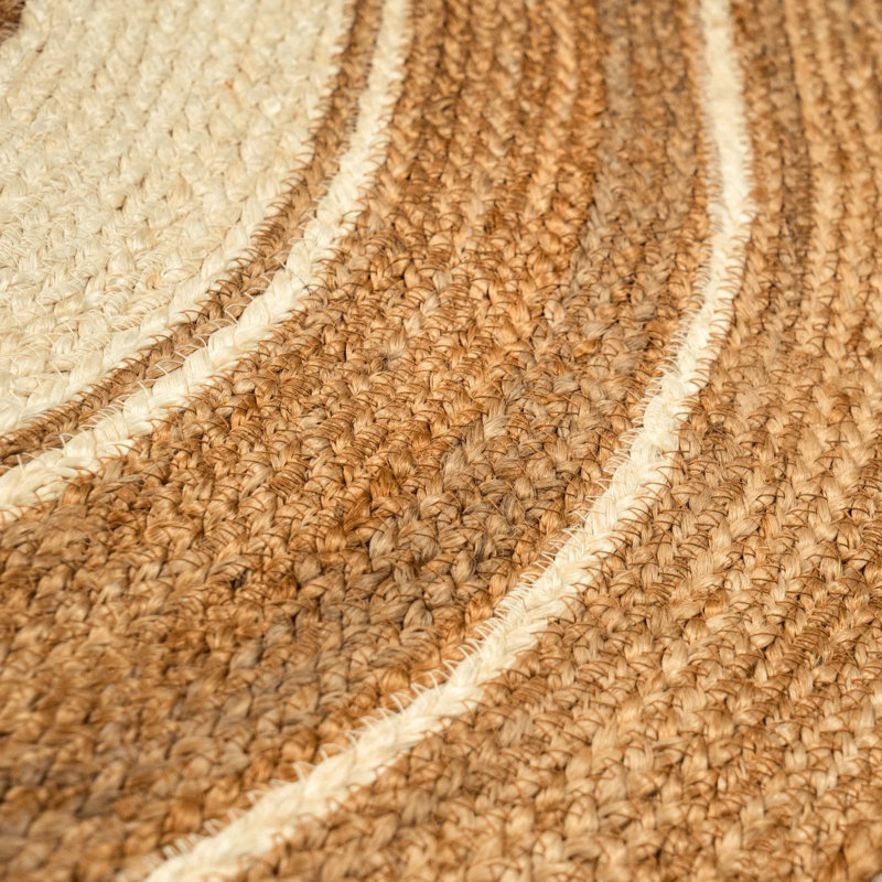 Tapis ovale en jute tissé à la main