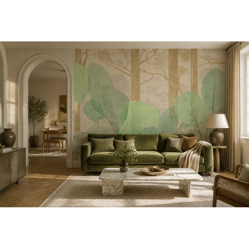 Papier peint botanique aquarelle, 140 po x 108 po, Textured Non-Pasted