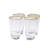 Hammered High Ball Glass-Clear w/Gold Rim