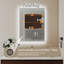  Miroir rectangulaire de salle de bain et de meuble-lavabo moderne à DEL à 3 couleurs et à intensité variable-668002595