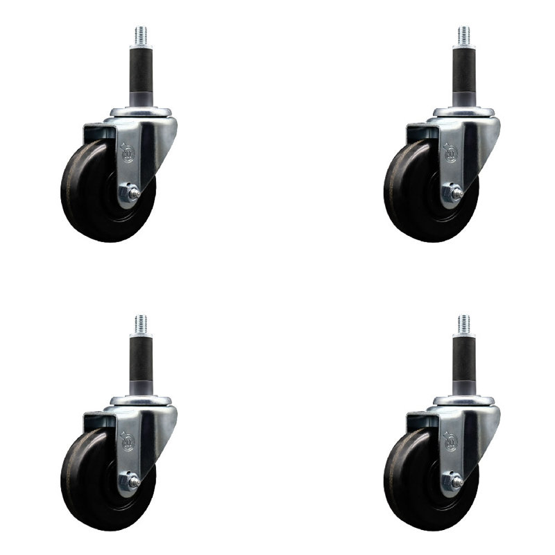 Ensemble de roulettes extensibles pivotantes à roue Phenolique SCC NB 3,5 po x 1 po