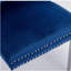 Collection Nikki, chaise de salle à manger rembourrée en velours de bois massif et moderne avec pieds en acier inoxydable chromé, garniture cloutée, ensemble de 2, bleu et chrome-1139609214