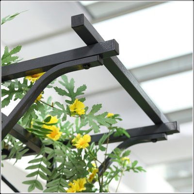 Decorative Metal Garden Trellis Arch with Durable Steel Tubing & Elegant Scrollwork