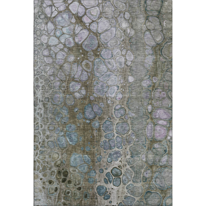 Premium Machine Washable Mayfield AMF1940 Abstract Rug, Rectangle 10' x 14'
