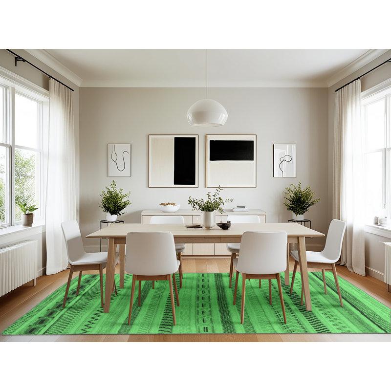 Ketina Washable Geometric Indoor Rug, Rectangle 7' x 10'
