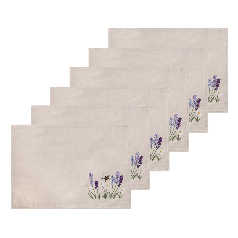 Lavender & Bee Garden Placemats Set of 6