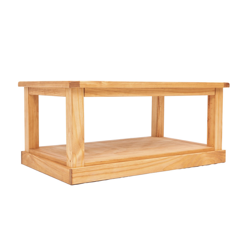 Harman Frame Coffee Table with Storage, Waxed Pine