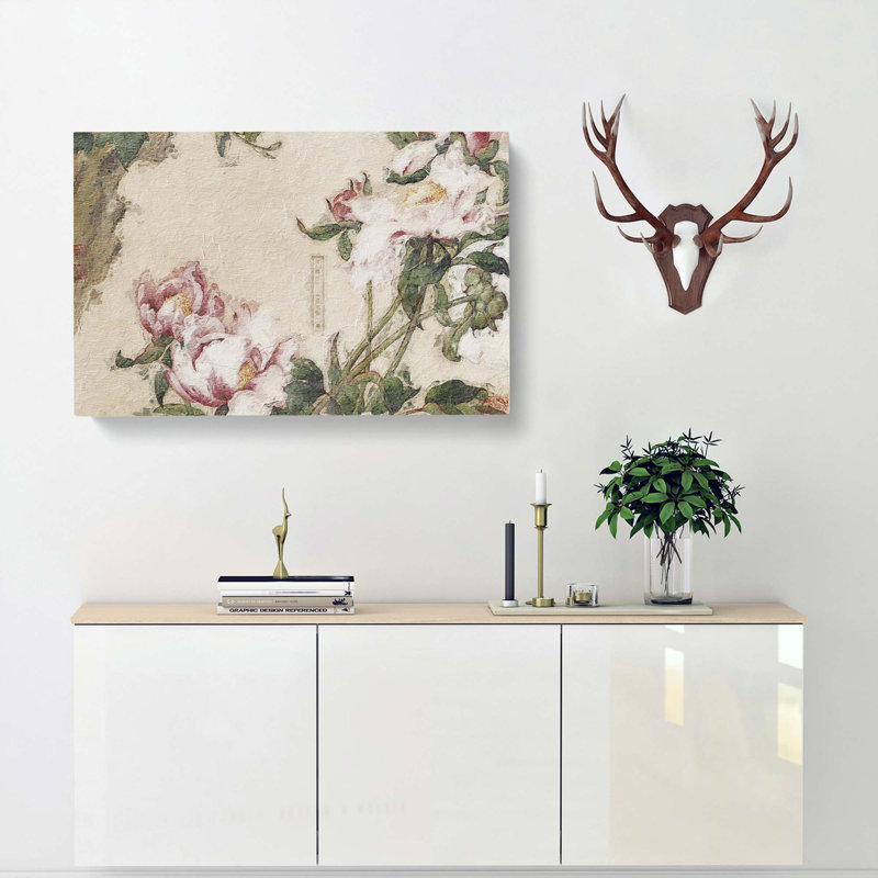 Peony Flowers by Lang Shining - Wrapped Canvas Painting, 50cm H x 76cm W x 3cm D