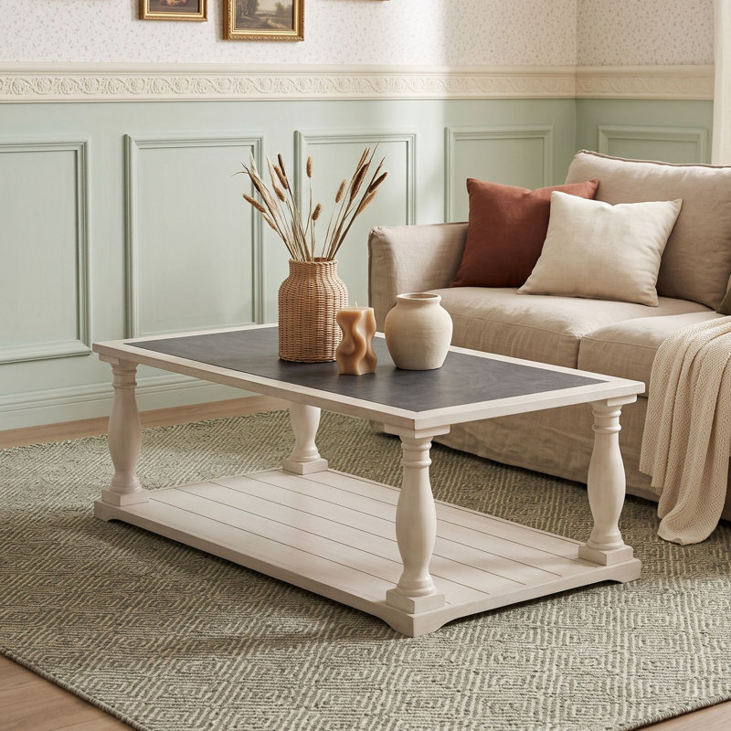 Table basse en bois avec pattes, Brun