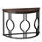 Half Moon Console Table For Entryway, 43 Inch Industrial Semi Circle Sofa Table With Geometric Base, Wood Accent Table For Living Room, Hallway, Foyer, Entrance, Rustic Brown