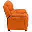 Deluxe Padded Contemporary Kids Recliner with Storage Arms-575610454