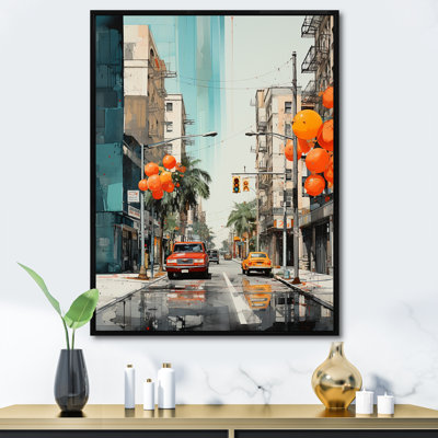 «Lenneth Orange Beige Miami Concrete Jungle», reproduction d'art sur toile