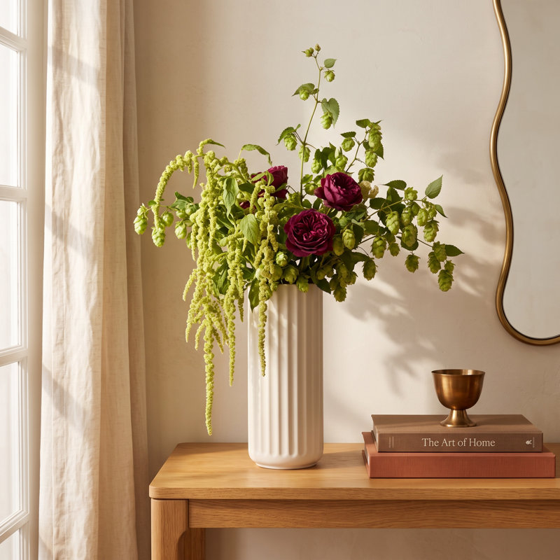 Ady Beam Vase 5"x 12", White