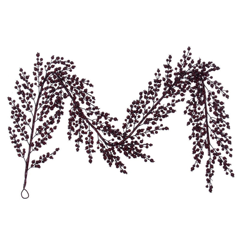 72" Burgundy Crab Apple Mixed Berry Garland