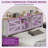 Metal Platform Bed  with Bookcase Headboard and LED Lights-994892043-994892042