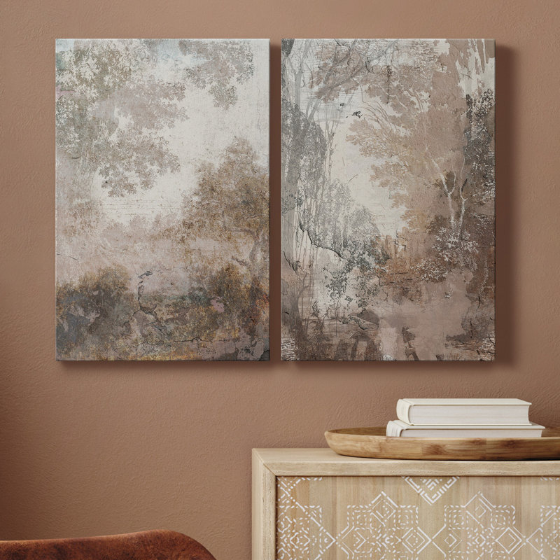 Toile tendue avec châssis Fresco Collage II - prêt à accrocher, H 60 po x l 40 po x P 1 po