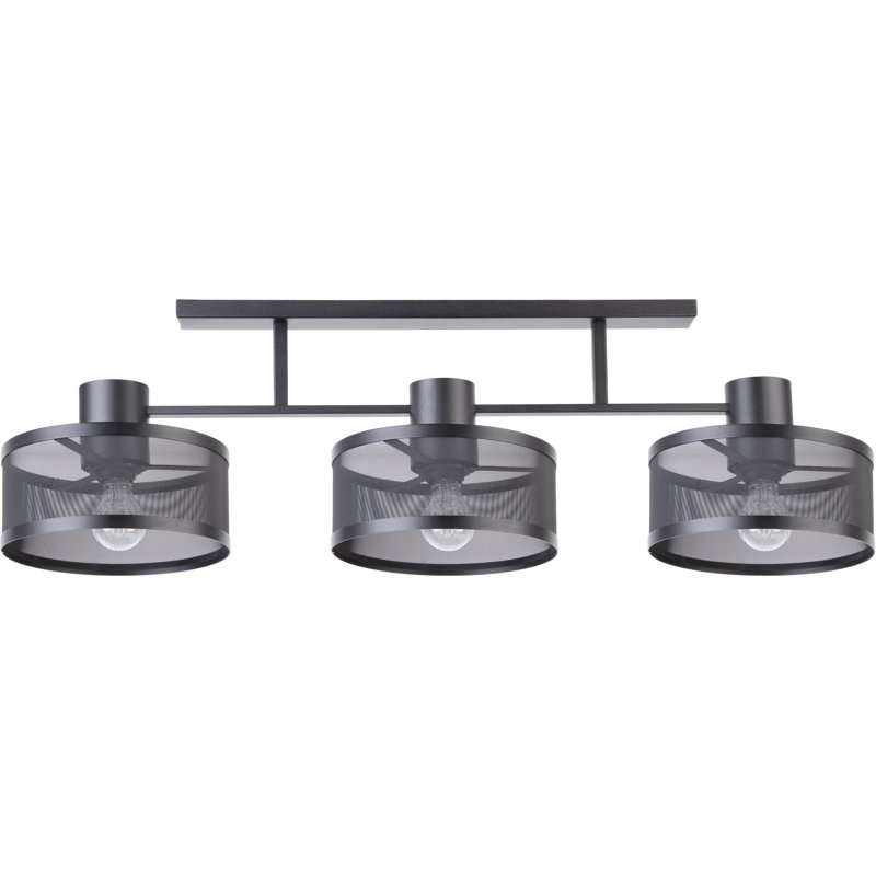 Chessher Semi Flush Mount, Black, Black