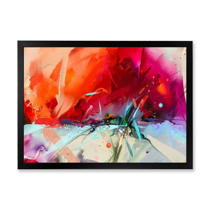 «Paint At Ocean At Sunrise Waves Impression», reproduction sur toile flottante, Cadre noir, H 8 po x l 12 po x P 1 po