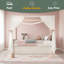 Lit plateforme avec tête de lit tapissier, lit gigogne simple et 3 tiroirs, cadre de lit à baldaquin princesse pour enfants, rangement et assemblage facile-862900542-862900540