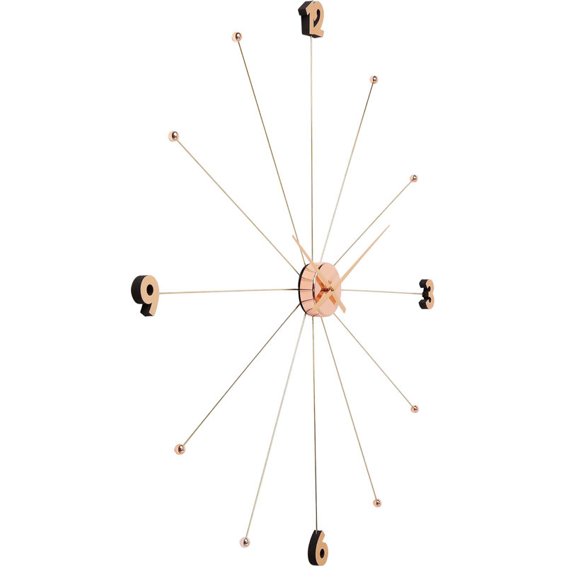 Metal Wall Clock, Pink Gold