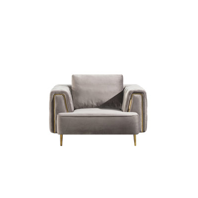 Fauteuil en velours gris AED-D832