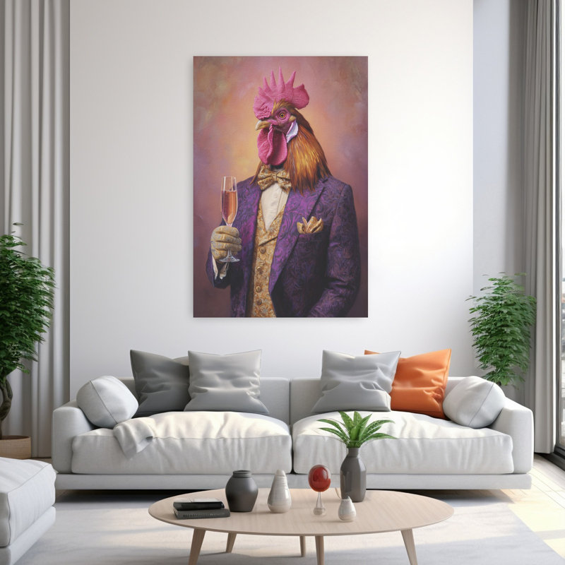 Art contemporain, oiseau contemporain, H 60 po x l 40 po