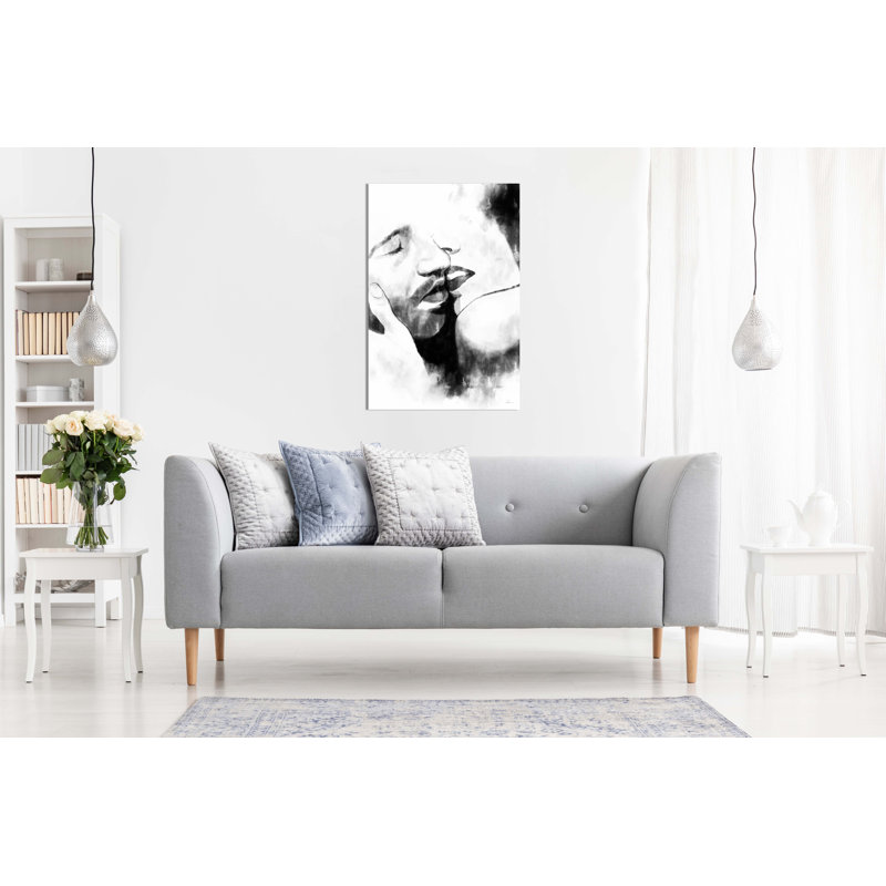 Kissing Couple - Wrapped Canvas Print, 31cm H x 20cm W