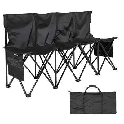 Folding Chair Sports 4 Seat Sideline Team Bench with Sidebag & Carry Bag by Ebern Designs