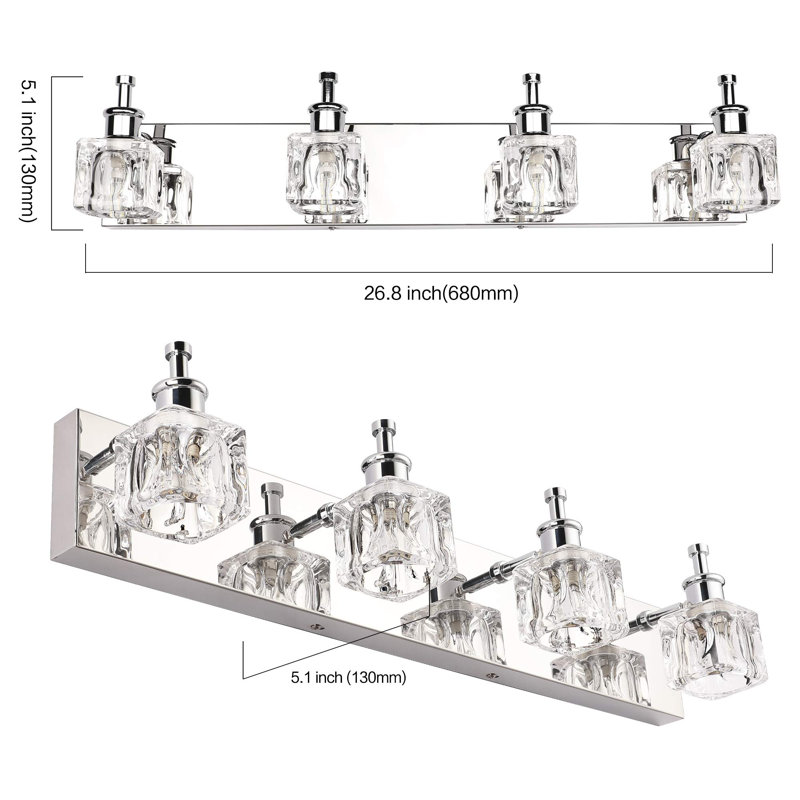 Éclairage pour meuble-lavabo 4 lumières Kynon, Chrome