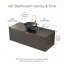 Meuble-lavabo mural 48 po en contreplaqué avec lavabos en céramique et portes doubles en sergé et armoire de rangement noir-136269274