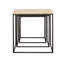 3 tables gigognes - Accessoire de salon décoratif en bois naturel et métal noir