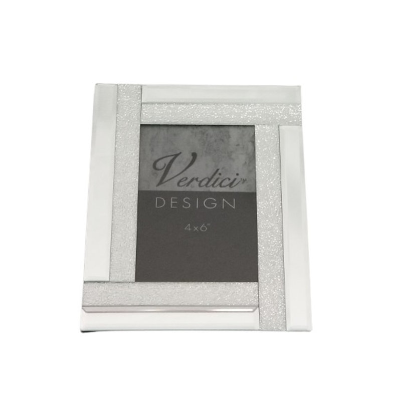 Silver Metal Mirrored Picture Frame, 4" x 6"