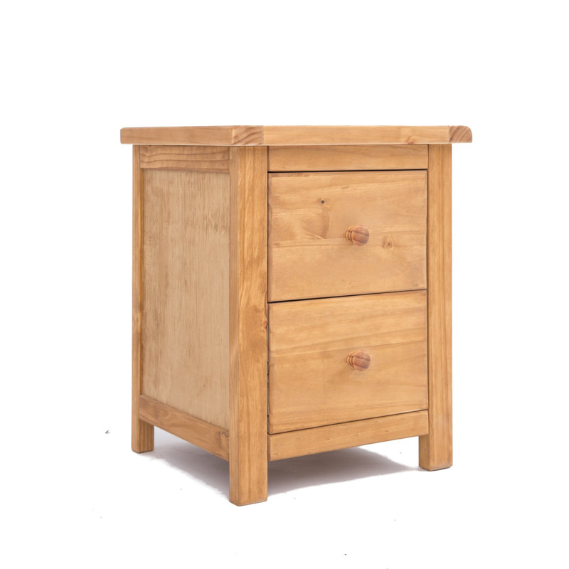 Keene 45 cm W Bedside Table, Waxed