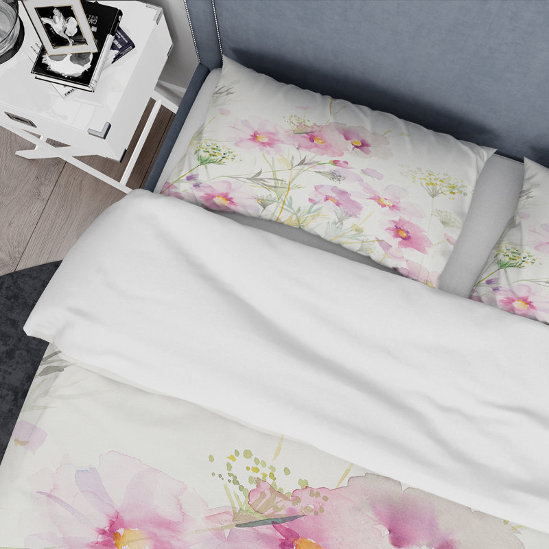 Floral Duvet Cover Set - Shabby Flower IV Shabby, King Duvet Cover + 2 Shams
