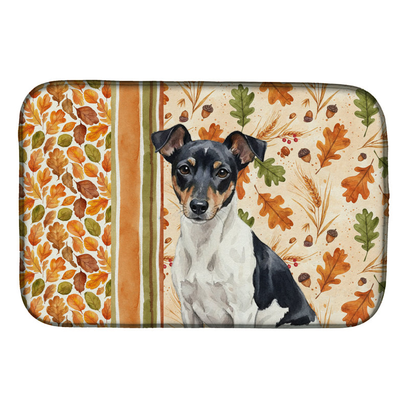 Tapis de séchage noir et blanc Rat Terrier Heirloom