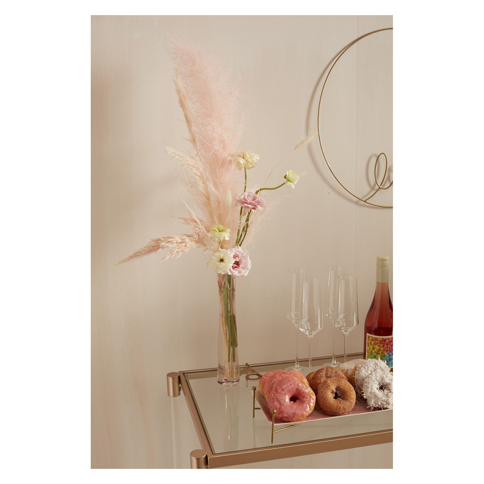 Angella Handmade Glass Table Vase, 11.75" H x 2" W x 2" D