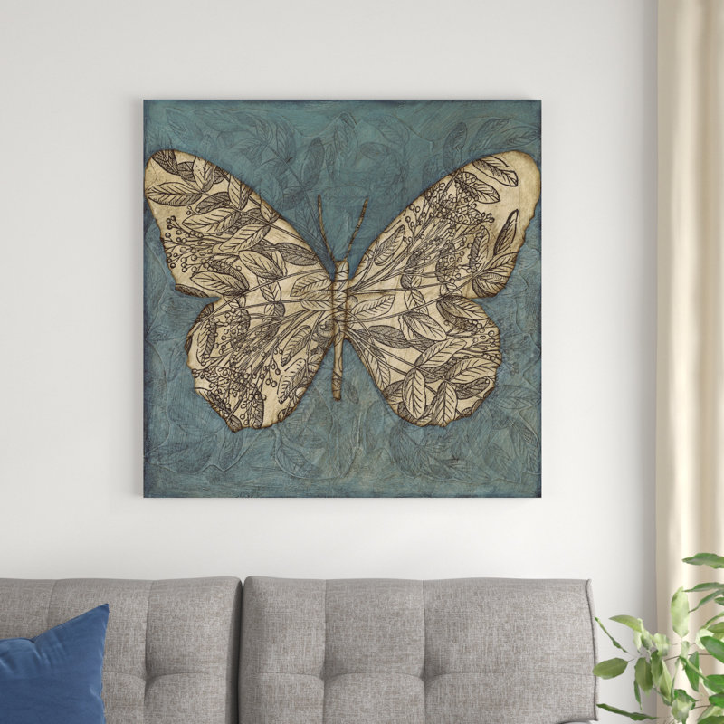 Collage papillon I, H 36 po x l 36 po x P 1,25 po