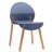 Grey Blue 4 - Chair Indoor With Red Oak Legs And Industrial Grade Pp Seat, Waterproof Scratch Proof Polypropylene Construction, Floor Soft Protective Pads, Body Adaptive Comfortable Seating, For-144145571
